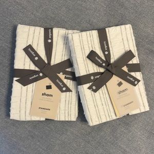 Set of two (2) West Elm organic standard pillow shams